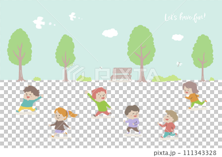 友達_かけっこ 友達_かけっこ 111343328