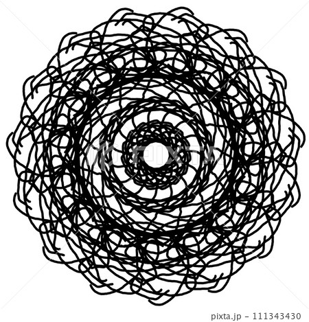 Black and White Hand Drawn Mandala for Coloring Pages, Coloring Books and Coloring Sheets. 111343430