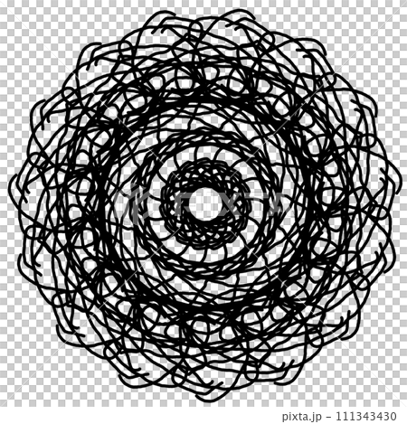Black and White Hand Drawn Mandala for Coloring Pages, Coloring Books and Coloring Sheets. 111343430