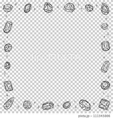 Simple jewel frame 1 color square 111343866