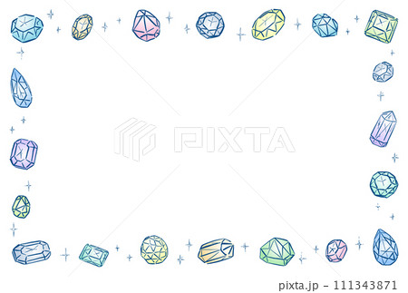 シンプルな宝石のフレーム　カラー　横 111343871