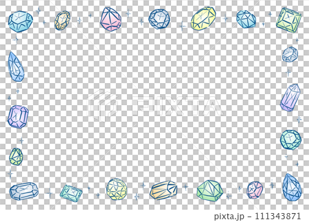 シンプルな宝石のフレーム　カラー　横 111343871