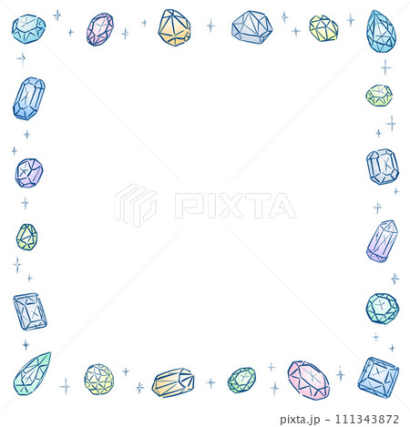 シンプルな宝石のフレーム　カラー　正方形 111343872