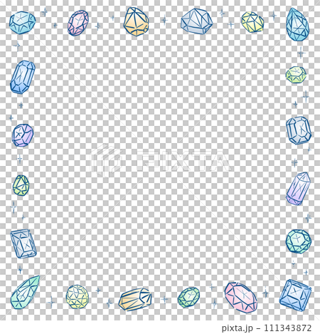 シンプルな宝石のフレーム　カラー　正方形 111343872