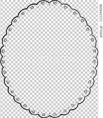 Coquette frame with bow outline doodle hand drawn 111344096