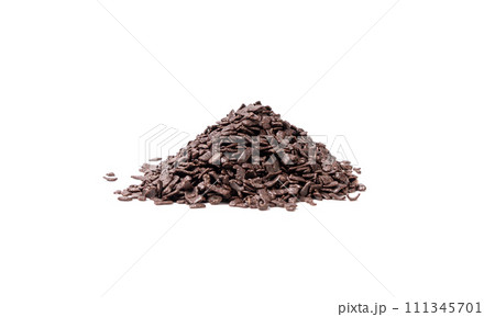 Chocolate Sprinkle Pile Isolated, Candy Sprinkles Flakes, Sweet Brown Flakes Glaze Decoration Chocolate Sprinkle Pile Isolated, Candy Sprinkles Flakes, Sweet Brown Flakes Glaze Decoration 111345701
