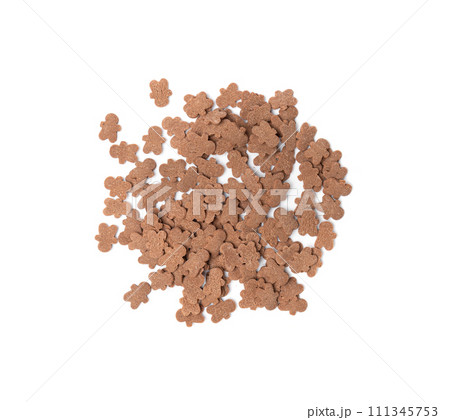 Cookie Gingerbread Men Sprinkle Isolated, Tiny Sugar Little Man Pile, Sweet Sprinkles Chrisnmas Decoration Cookie Gingerbread Men Sprinkle Isolated, Tiny Sugar Little Man Pile, Sweet Sprinkles Chrisnmas Decoration 111345753