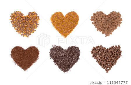 Cookie Stars Sprinkle Isolated, Sugar Star Pile, Candy Flakes, Sweet Brown Sprinkles Decoration 111345777