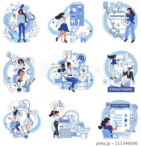 Process optimization vector illustration. Progress in business is achieved through continuous improvement operational methods The effectiveness strategy lies in successful optimization business Process optimization vector illustration. Progress in business is achieved through continuous improvement operational methods The effectiveness strategy lies in successful optimization business 111346090