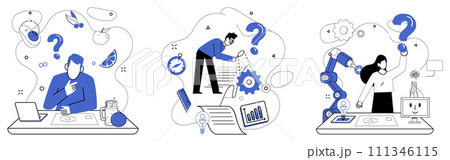 Business modeling vector illustration. Evolution is river flowing through landscape business, shaped by modeling efforts Effort is fuel propelling business rocket to new heights in vast cosmos 111346115
