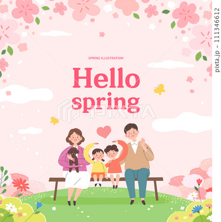 Spring template with beautiful flower. Vector illustration Spring template with beautiful flower. Vector illustration 111346612