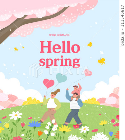 Spring template with beautiful flower. Vector illustration Spring template with beautiful flower. Vector illustration 111346617