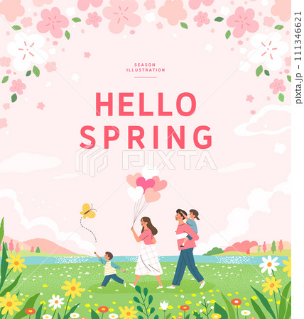 Spring template with beautiful flower. Vector illustration Spring template with beautiful flower. Vector illustration 111346621