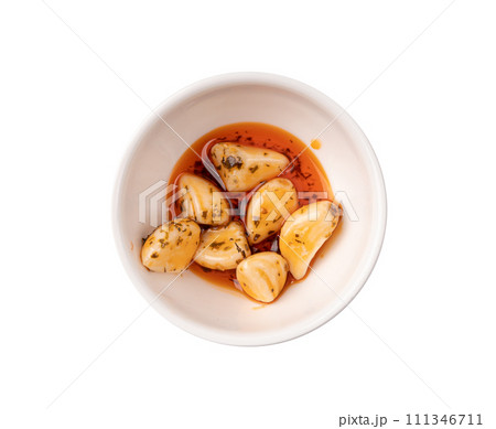 Pickled Garlic, Fermented Garlic Cloves with Red Chili Pepper, Hot Pickle Vegetable, Spices Garlic Cloves Pickled Garlic, Fermented Garlic Cloves with Red Chili Pepper, Hot Pickle Vegetable, Spices Garlic Cloves 111346711
