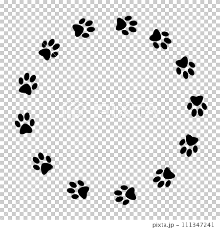動物足跡圓形框架 動物足跡圓形框架 111347241