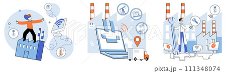 Industry iot vector illustration. The internet...のイラスト素材 [111348074 ...