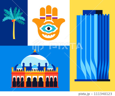 Memorable places and souvenirs of Japan - set of flat design style illustrations Memorable places and souvenirs of Japan - set of flat design style illustrations 111348123