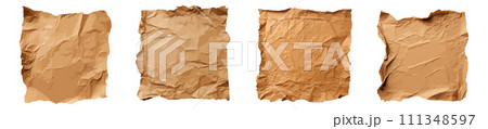 Crumpled ripped paper vector set isolated on white background 111348597