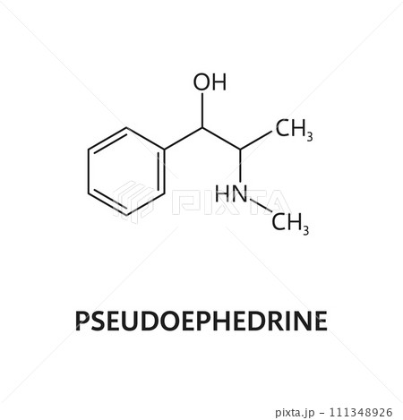 Pseudoephedrine Drug Molecule Formula And...のイラスト素材 [111348926] - PIXTA