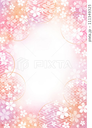 和風の桜の花の背景、ピンク系 和風の桜の花の背景、ピンク系 111349325