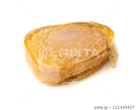 Canned Meat Isolated, Pork Meat in Jelly Preserve, Can Food, Canned Ham Open Jar Canned Meat Isolated, Pork Meat in Jelly Preserve, Can Food, Canned Ham Open Jar 111349457