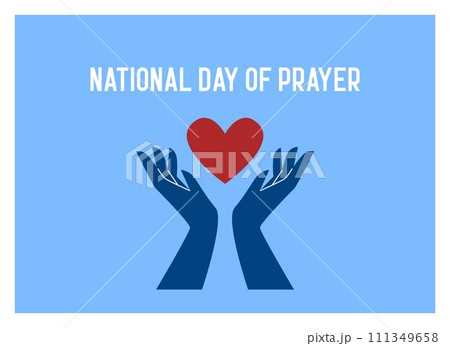 Card for National Day of Prayer, vector illustration in flat cartoon style Card for National Day of Prayer, vector illustration in flat cartoon style 111349658