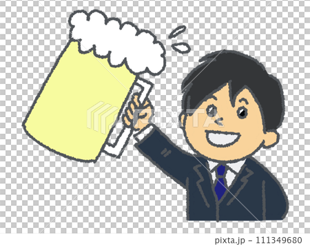 Businessman toasting with beer Businessman toasting with beer 111349680