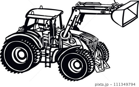 Backhoe loader - isolated on white background. vector illustration 111349794