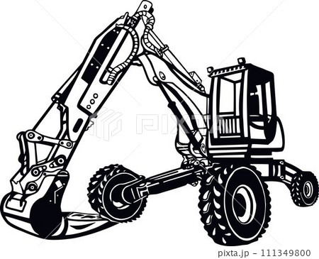 Excavator Dig Digger Machine Equipment - Construction Vehicle - Builder Building Build Fix Logo Excavator Dig Digger Machine Equipment - Construction Vehicle - Builder Building Build Fix Logo 111349800