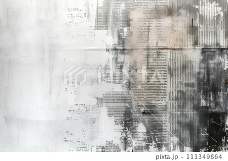 Abstract of white and grey, Old posters newspaper grunge textures and backgrounds - perfect background with space for text or image 111349864