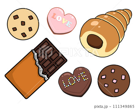 チョコレート菓子のイラストセット 111349865