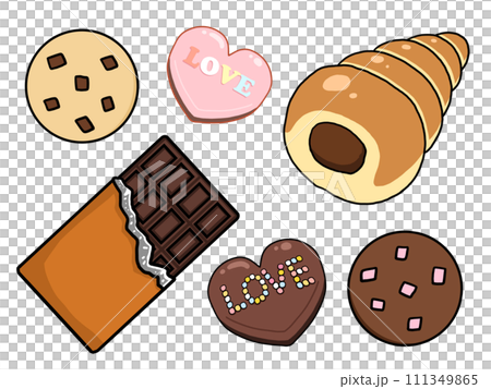 チョコレート菓子のイラストセット 111349865