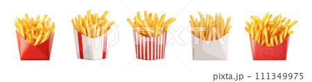French fries vector set isolated on white background French fries vector set isolated on white background 111349975