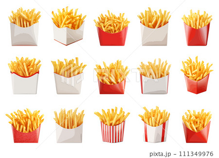 French fries vector set isolated on white background 111349976