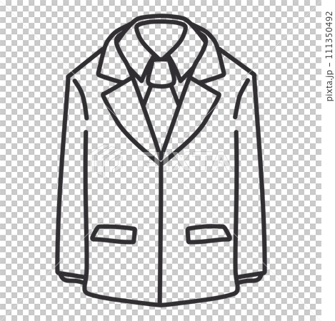 A simply deformed hand-drawn line drawing of a suit A simply deformed hand-drawn line drawing of a suit 111350492