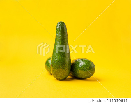 Avocado Isolated, Whole Avokado, Green Avocados Slice, Fresh Alligator Pear, Long Avocado Fruit Avocado Isolated, Whole Avokado, Green Avocados Slice, Fresh Alligator Pear, Long Avocado Fruit 111350611