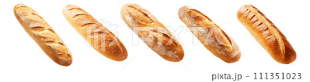 French loaf bread vector set isolated on white background French loaf bread vector set isolated on white background 111351023