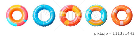 Inflatable ring vector set isolated on white background Inflatable ring vector set isolated on white background 111351443