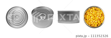 Tin Can Isolated, Preserve Template Mockup, Metal Milk Package, Aluminum Cylindrical Container Tin Can Isolated, Preserve Template Mockup, Metal Milk Package, Aluminum Cylindrical Container 111352326