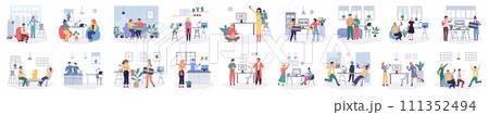 Office rest vector illustration. Taking time for pleasure and relaxation in workplace contributes to satisfied workforce Moments joy and amusement during office rest breaks can uplift employee spirits 111352494