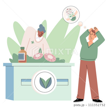 Herbal medicine vector illustration. Health care, influenced by herbal medicine, is symphony playing melodies wellness Wellness is canvas painted with vibrant colors herbal medicine Herbal medicine vector illustration. Health care, influenced by herbal medicine, is symphony playing melodies wellness Wellness is canvas painted with vibrant colors herbal medicine 111352732