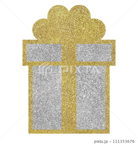 イラスト素材　プレゼント　シルバー　ゴールド 111353676