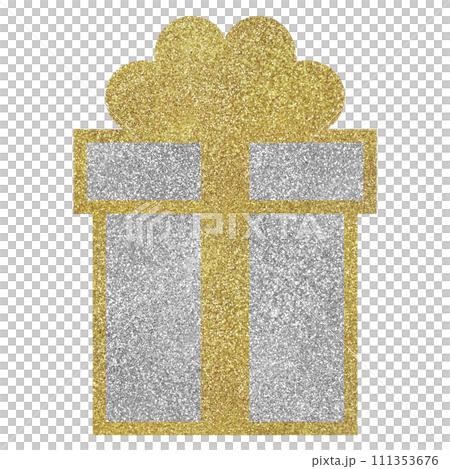 イラスト素材　プレゼント　シルバー　ゴールド 111353676