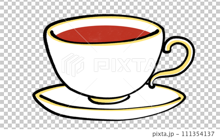 Straight tea, gold-rimmed cup and saucer 111354137