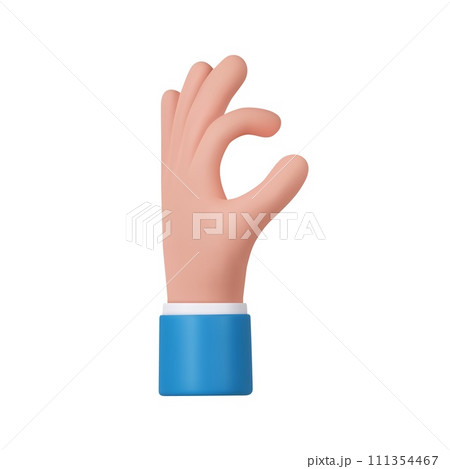 3d cartoon character hand. 111354467