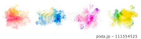 カラフルなベクター水彩スプラッシュ 111354525