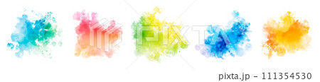 カラフルなベクター水彩スプラッシュ カラフルなベクター水彩スプラッシュ 111354530