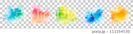 カラフルなベクター水彩スプラッシュ カラフルなベクター水彩スプラッシュ 111354530