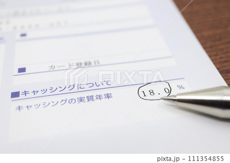 クレジットカードの契約書類　キャッシングの実質年率 111354855