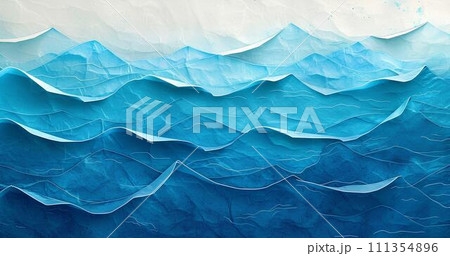 Abstract background with blue and purple watercolor mountain, sea, ocean wave 111354896
